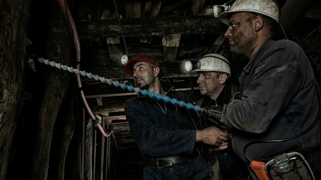 Mine Workers in a private emerald mine